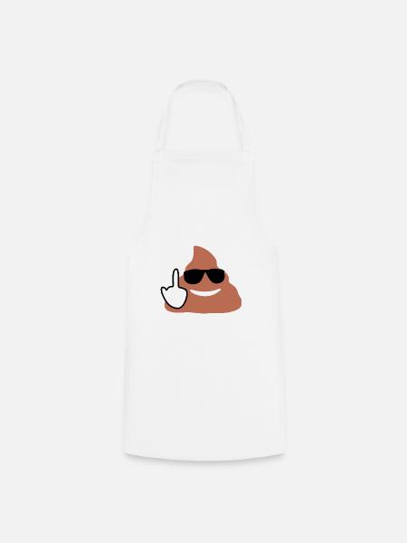 Shit Emoji & Finger - Kochschürze - Weiß
