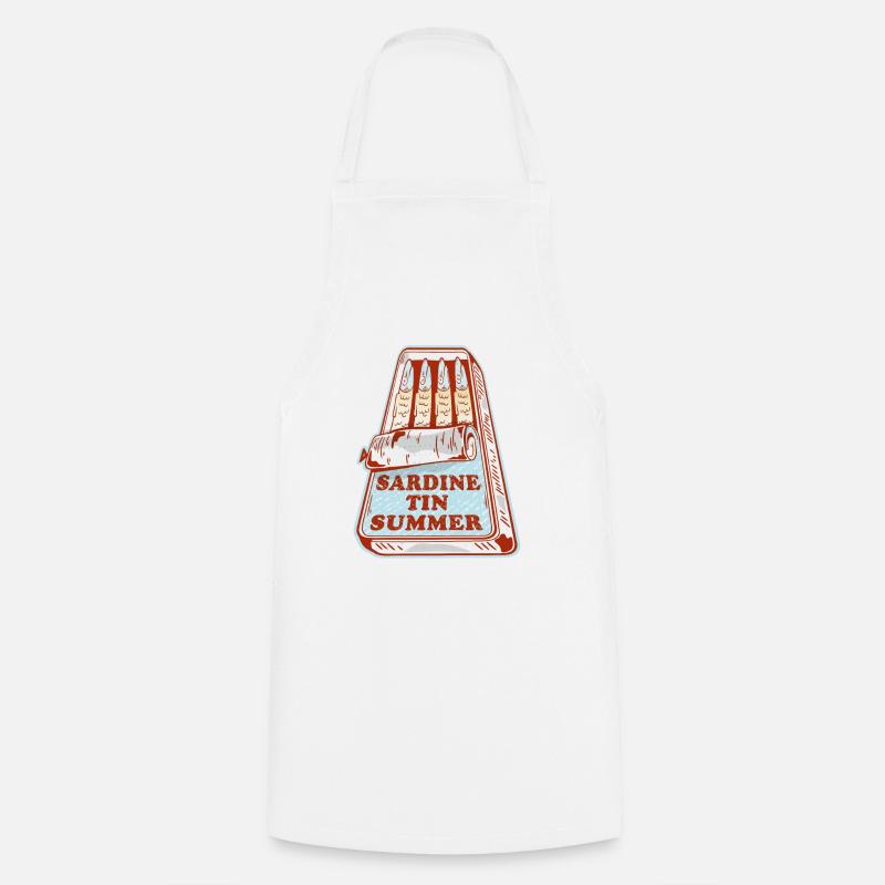 Sardines Summer - Cooking Apron - white