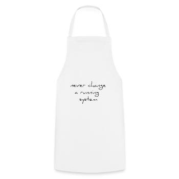 never change a running sytem saying change - Cooking Apron - white - Front - AI Model Male 185 dark (185cm)