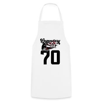 70TH BIRTHDAY DART LEGEND 1951 - Cooking Apron - white - Front - AI Model Male 185 dark (185cm)