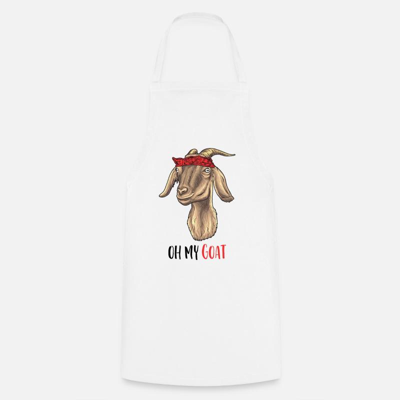 Oh ma chèvre - Oh mon Dieu - Tablier de cuisine - blanc
