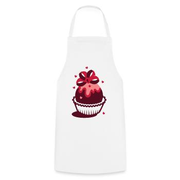 Un petit coeur en pointillés - Tablier de cuisine - blanc - Devant - AI Model Male 185 dark (185cm)