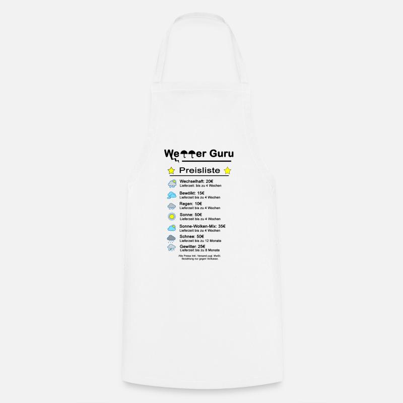 Météo Gourou Liste de prix Météo - Tablier de cuisine - blanc