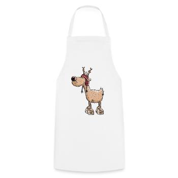 Happy Reindeer - Bobble Cap - Winter - Wild - Gift - Cooking Apron - white - Front - AI Model Male 185 dark (185cm)