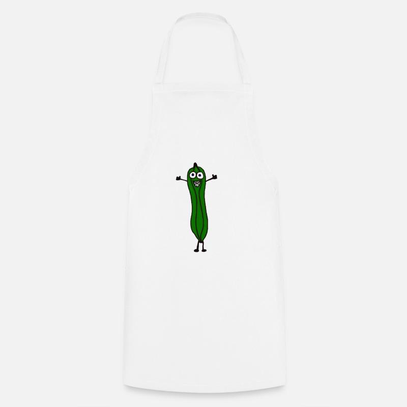 Funny laughing zucchini - Cooking Apron - white