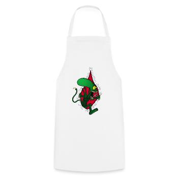 Monstre extraterrestre alien - Tablier de cuisine - blanc - Devant - AI Model Male 185 dark (185cm)