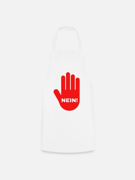 hand rot stop nein halt - Kochschürze - Weiß