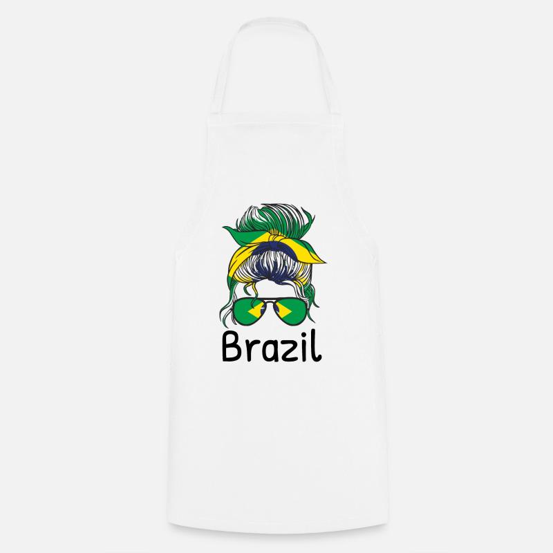 Drapeau Brésil Drapeau brésilien Amérique du Sud - Tablier de cuisine - blanc