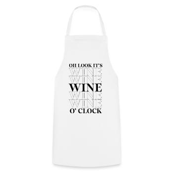 Oh Look It's Wine O' Clock - Mother's Day Funny - Cooking Apron - white - Front - AI Model Male 185 dark (185cm)
