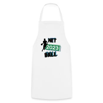 Netball 2023 Netballer Netballspieler Ballsport - Kochschürze - Weiß - Vorne - AI Model Male 185 dark (185cm)