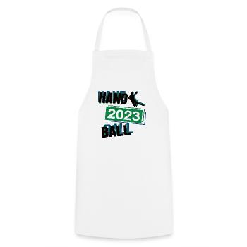 Handball 2023 Handballer Handballspiel Ballsport - Kochschürze - Weiß - Vorne - AI Model Male 185 dark (185cm)