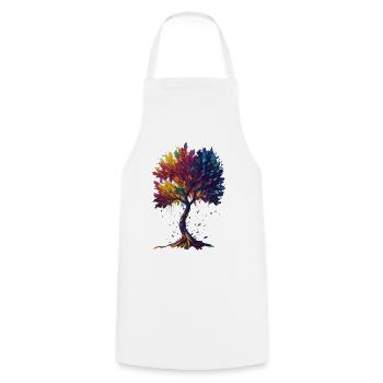 Tree of Life - Cooking Apron - white - Front - AI Model Male 185 dark (185cm)