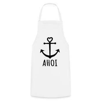 Anker - Ahoi - Kochschürze - Weiß - Vorne - AI Model Male 185 dark (185cm)