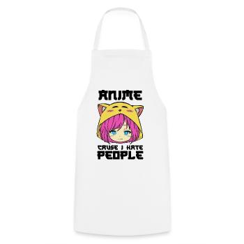 Comic Japanese Anime Statement Manga Animation - Cooking Apron - white - Front - AI Model Male 185 dark (185cm)