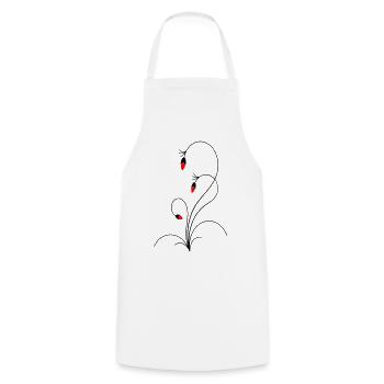 delicate flower tendril - Cooking Apron - white - Front - AI Model Male 185 dark (185cm)