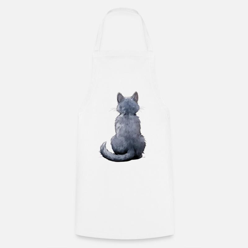 Bleu Russe - Tablier de cuisine - blanc