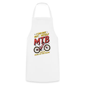 Humorous MTB Buy Myself Custom Design - Cooking Apron - white - Front - AI Model Male 185 dark (185cm)