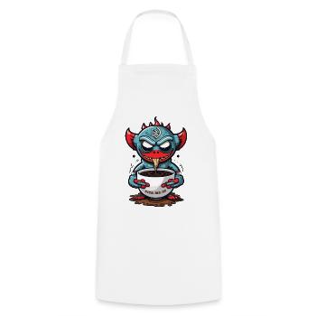 Kaffee Monster - Kochschürze - Weiß - Vorne - AI Model Male 185 dark (185cm)