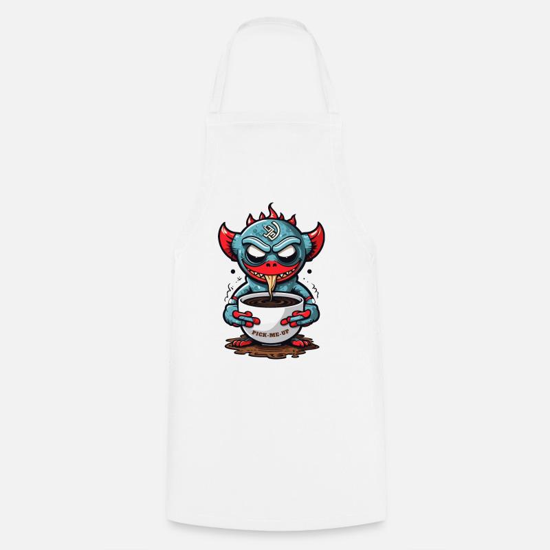 Kaffee Monster - Kochschürze - Weiß