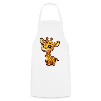 Une girafe fantaisiste de style dessin animé - Tablier de cuisine - blanc - Devant - AI Model Male 185 dark (185cm)