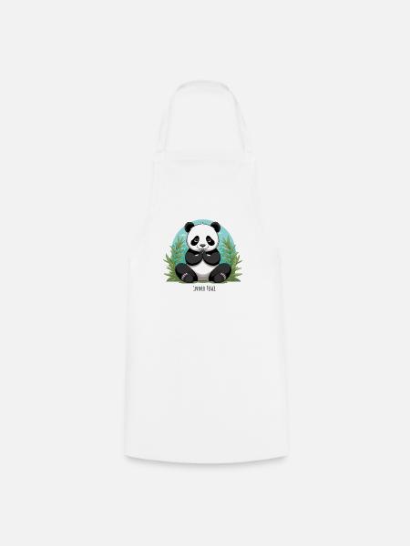 Inner Peace – Meditating Panda - Cooking Apron - white