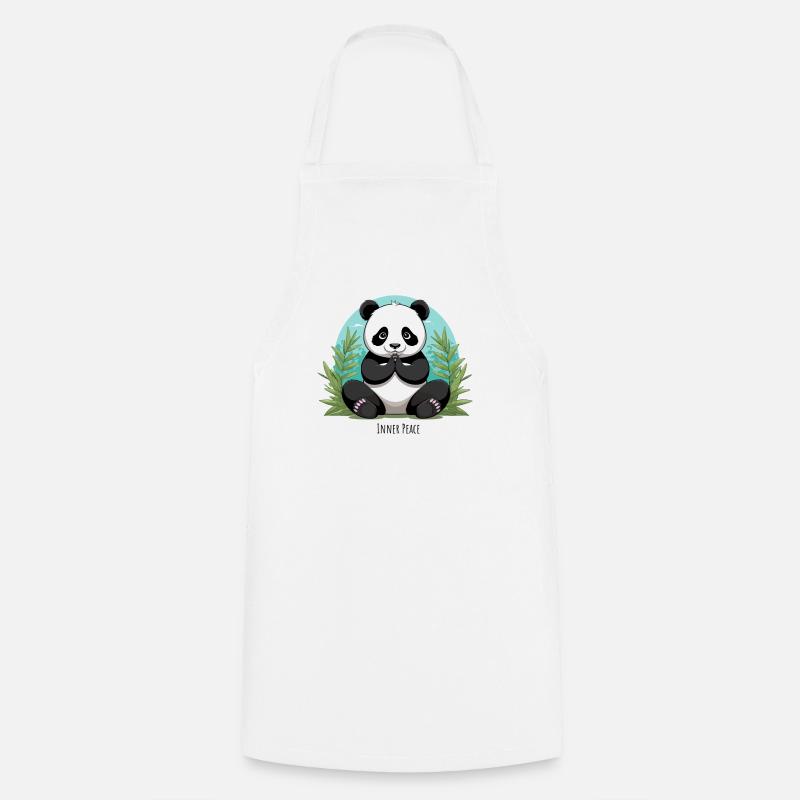Inner Peace – Meditierender Panda - Kochschürze - Weiß