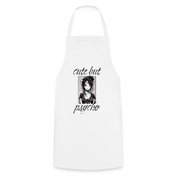 mignon mais psychopathe - Tablier de cuisine - blanc - Devant - AI Model Male 185 dark (185cm)