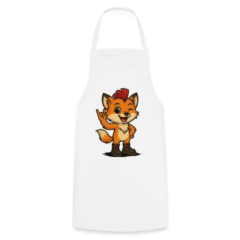 Fuchs mit Punk-Power - Kochschürze - Weiß - Vorne - AI Model Male 185 dark (185cm)