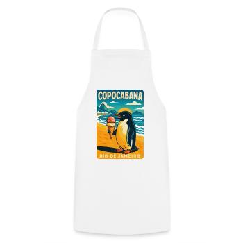 Copocabana Pinguin Rio Poster - Kochschürze - Weiß - Vorne - AI Model Male 185 dark (185cm)