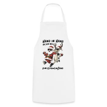 Père Noël Renne Noël Fun Vin chaud - Tablier de cuisine - blanc - Devant - AI Model Male 185 dark (185cm)