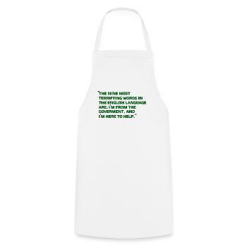 Affiche de citation verte sur le gouvernement - Tablier de cuisine - blanc - Devant - AI Model Male 185 dark (185cm)