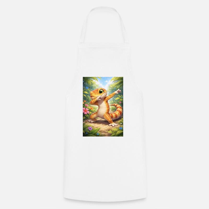 Dabbing-style tropical gecko - Cooking Apron - white