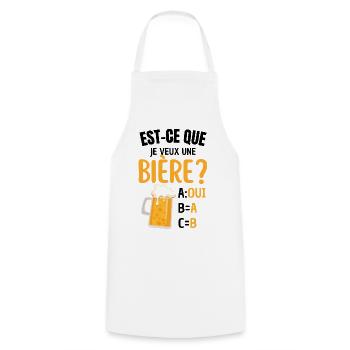 Beer humor and obvious answer - Cooking Apron - white - Front - AI Model Male 185 dark (185cm)