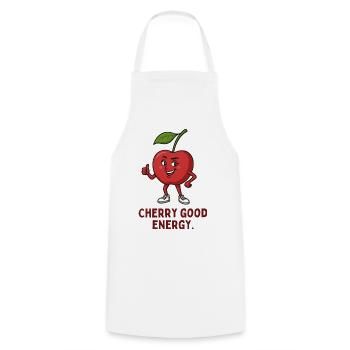 Cherry Good Energy - Cooking Apron - white - Front - AI Model Male 185 dark (185cm)