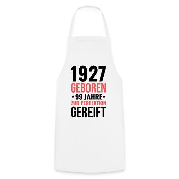 Né en 1927 – Mature à la perfection - Tablier de cuisine - blanc - Devant - AI Model Male 185 dark (185cm)