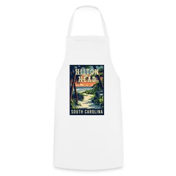 Experience the Charm of Hilton Head in South Carol - Cooking Apron - white - Front - AI Model Male 185 dark (185cm)
