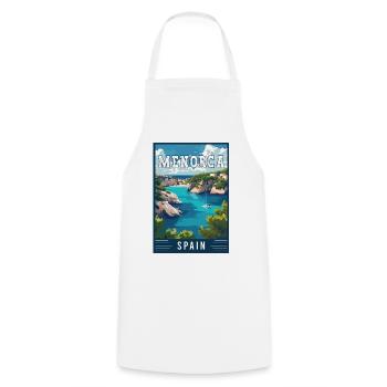 Experience Serenity in Menorca - Spain - Cooking Apron - white - Front - AI Model Male 185 dark (185cm)