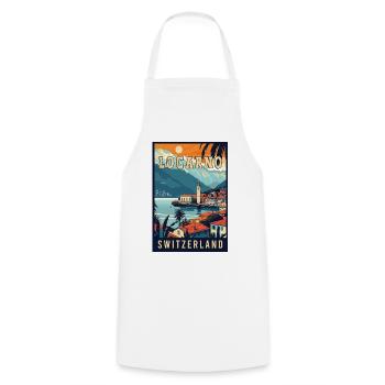 Tranquility in Locarno - Switzerland - Cooking Apron - white - Front - AI Model Male 185 dark (185cm)