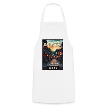 Discover Kanazawa in Japan - Cooking Apron - white - Front - AI Model Male 185 dark (185cm)