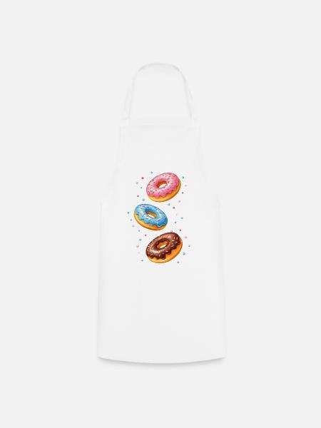 Bunte Donuts Illustration Set - Kochschürze - Weiß