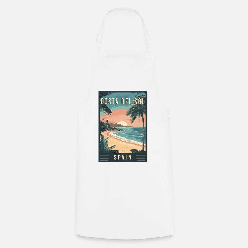 Experience Mediterranean Costa del Sol in Spain - Cooking Apron - white