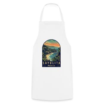 Explore Sayulita Mexico - Travel Art - Cooking Apron - white - Front - AI Model Male 185 dark (185cm)