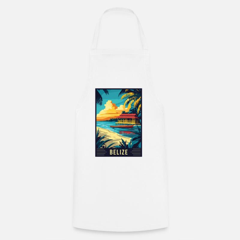 Explore Tropical Paradise of Belize - Cooking Apron - white