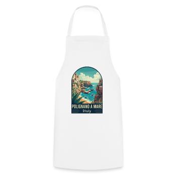 Explore Coastal Splendor Polignano a Mare in Italy - Cooking Apron - white - Front - AI Model Male 185 dark (185cm)