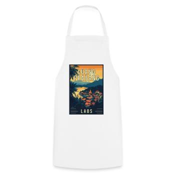 Découvrez la gemme tropicale Luang Prabang au Laos - Tablier de cuisine - blanc - Devant - AI Model Male 185 dark (185cm)