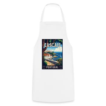 Découvrez la beauté côtière de Cascais au Portugal - Tablier de cuisine - blanc - Devant - AI Model Male 185 dark (185cm)