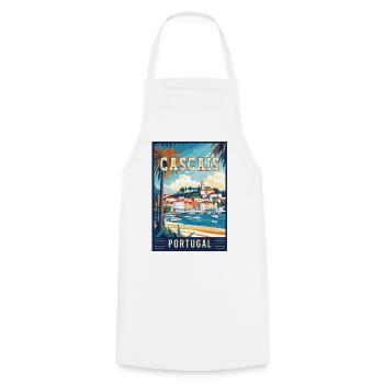 Découvrez la beauté côtière de Cascais au Portugal - Tablier de cuisine - blanc - Devant - AI Model Male 185 dark (185cm)