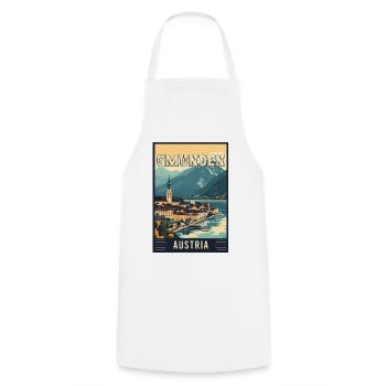 Gmunden Lakeside Beauty in Austria - Cooking Apron - white - Front - AI Model Male 185 dark (185cm)