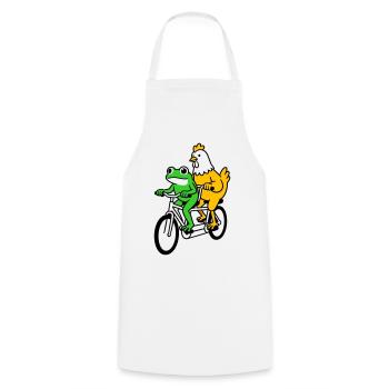 tandem bike - Cooking Apron - white - Front - AI Model Male 185 dark (185cm)