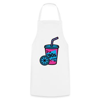 90s Retro Becher Slush Sommer - Kochschürze - Weiß - Vorne - AI Model Male 185 dark (185cm)